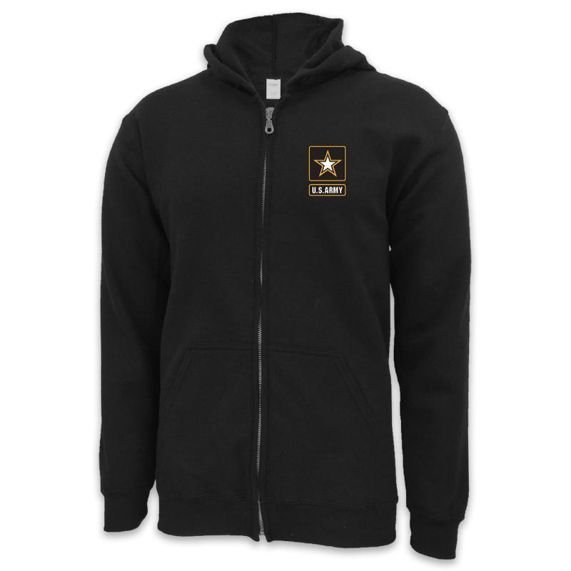 ARMY STAR LOGO FULL ZIP (BLACK)