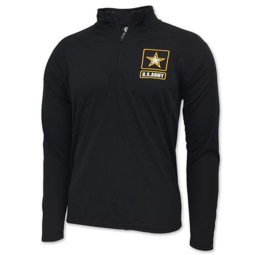 ARMY STAR LOGO PERFORMANCE 1/4 ZIP (BLACK)