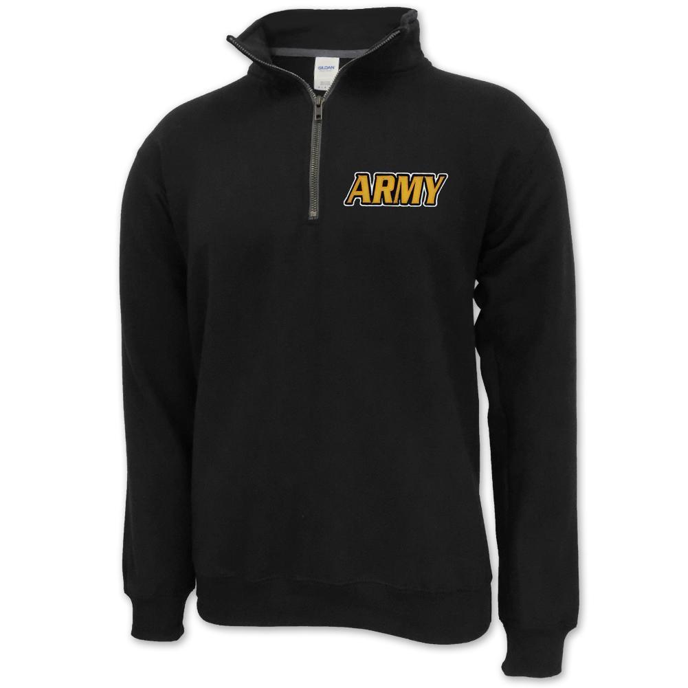 ARMY TWILL LOGO 1/4 ZIP (BLACK) 1