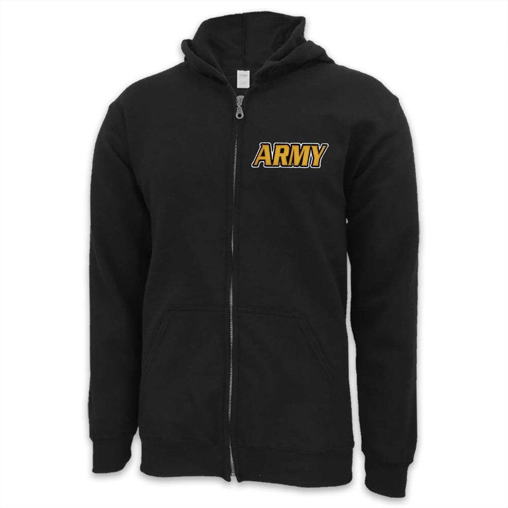 ARMY TWILL LOGO FULL ZIP (BLACK)