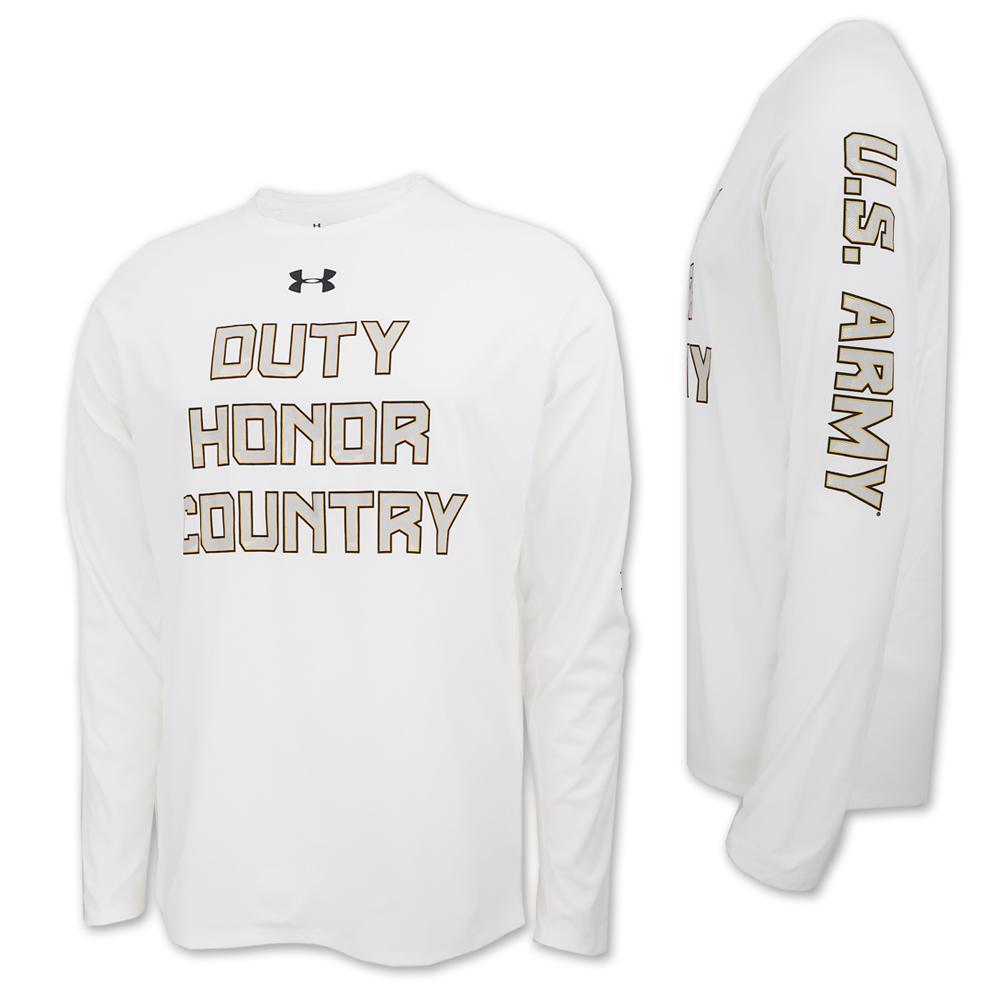 ARMY UNDER ARMOUR DUTY HONOR COUNTRY LONG SLEEVE TECH T-SHIRT (WHITE) 3