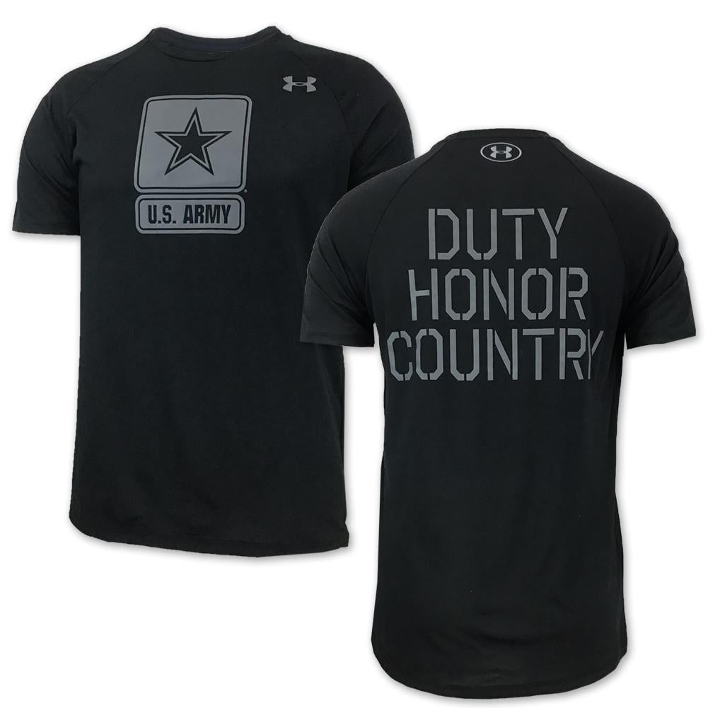 ARMY UNDER ARMOUR DUTY HONOR COUNTRY TECH T-SHIRT (BLACK) 2