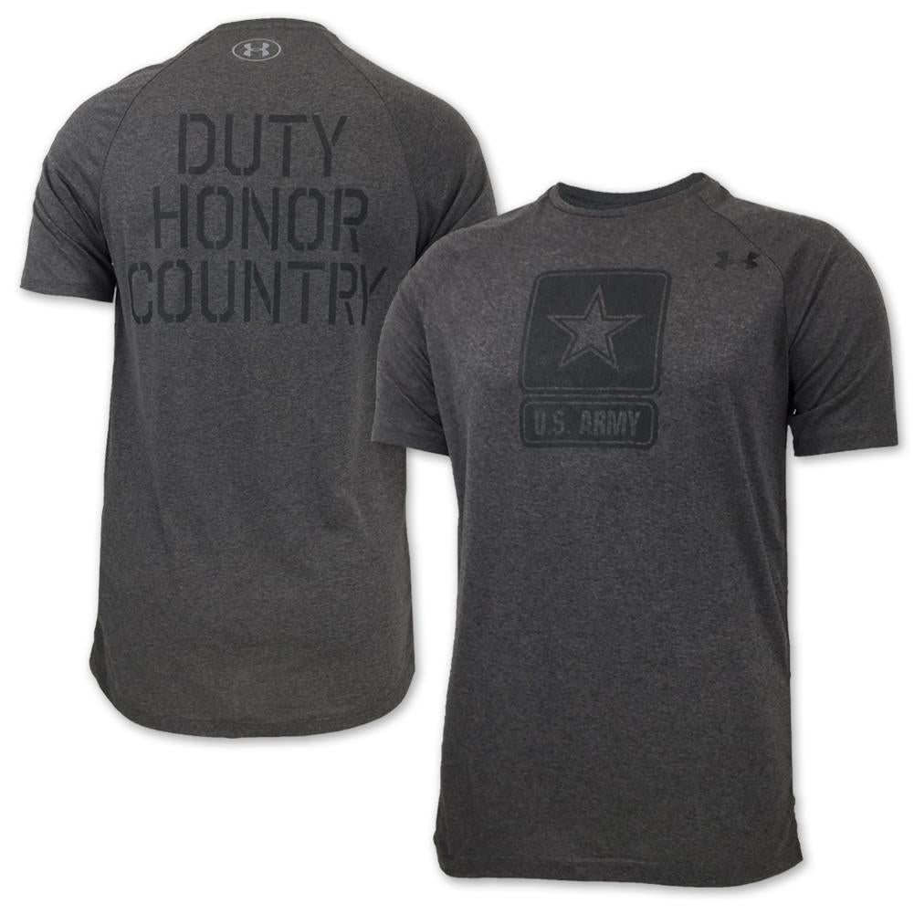 ARMY UNDER ARMOUR DUTY HONOR COUNTRY TECH T-SHIRT (CHARCOAL) 4