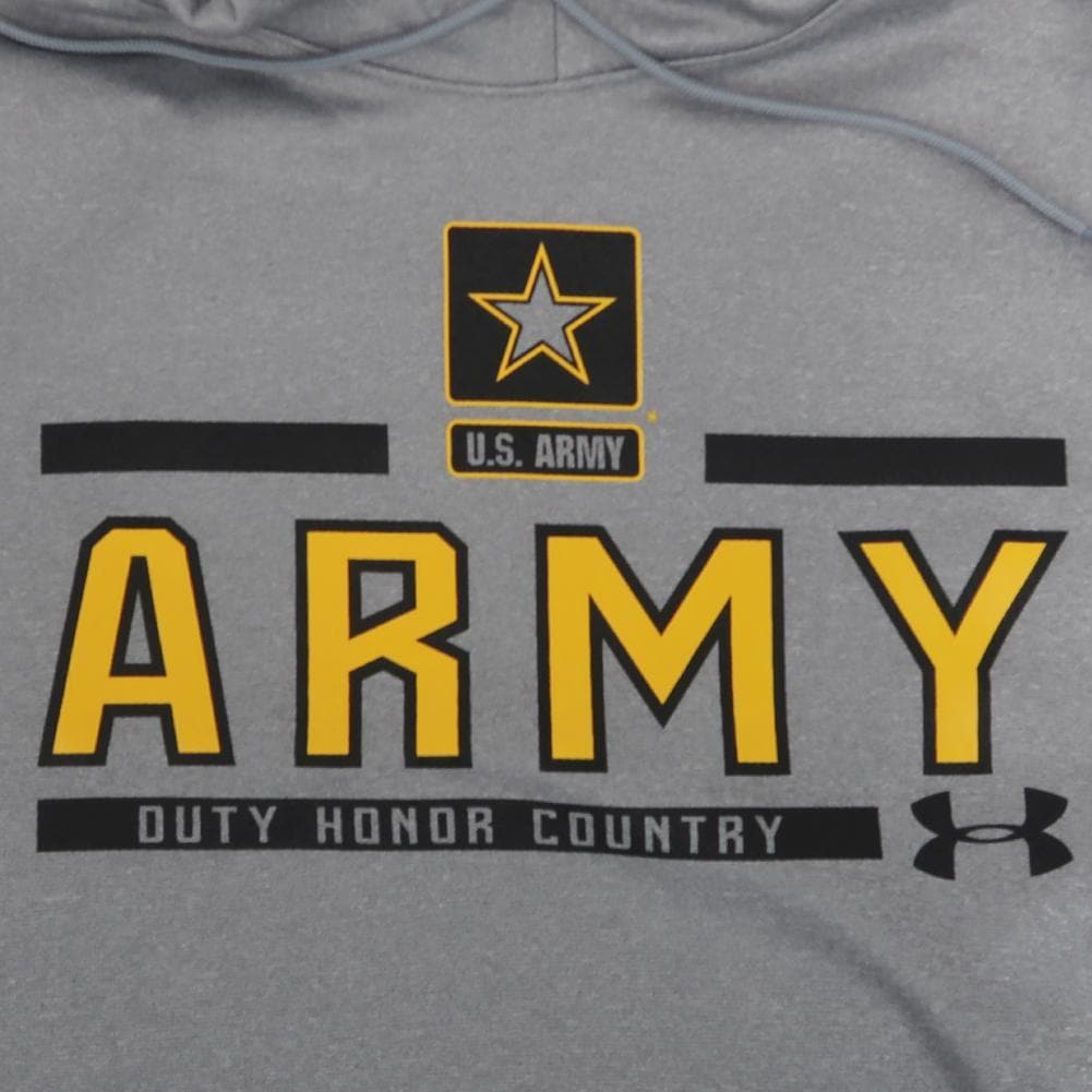 ARMY UNDER ARMOUR STAR LOGO ARMOUR FLEECE HOOD (GREY)