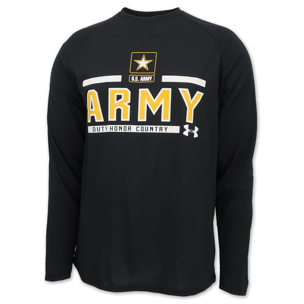 ARMY UNDER ARMOUR STAR LOGO LONG SLEEVE T-SHIRT (BLACK) 1