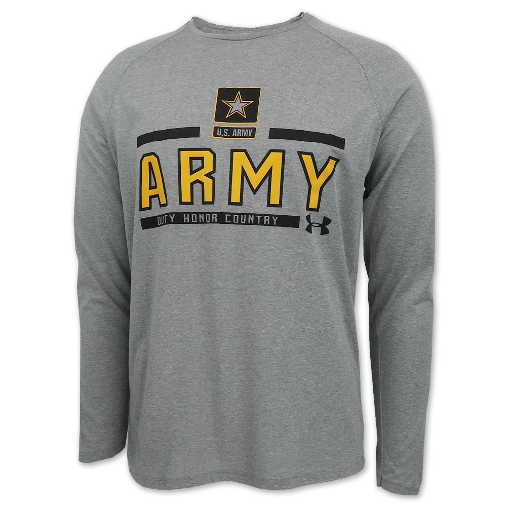 ARMY UNDER ARMOUR STAR LOGO LONG SLEEVE T-SHIRT (GREY) 1