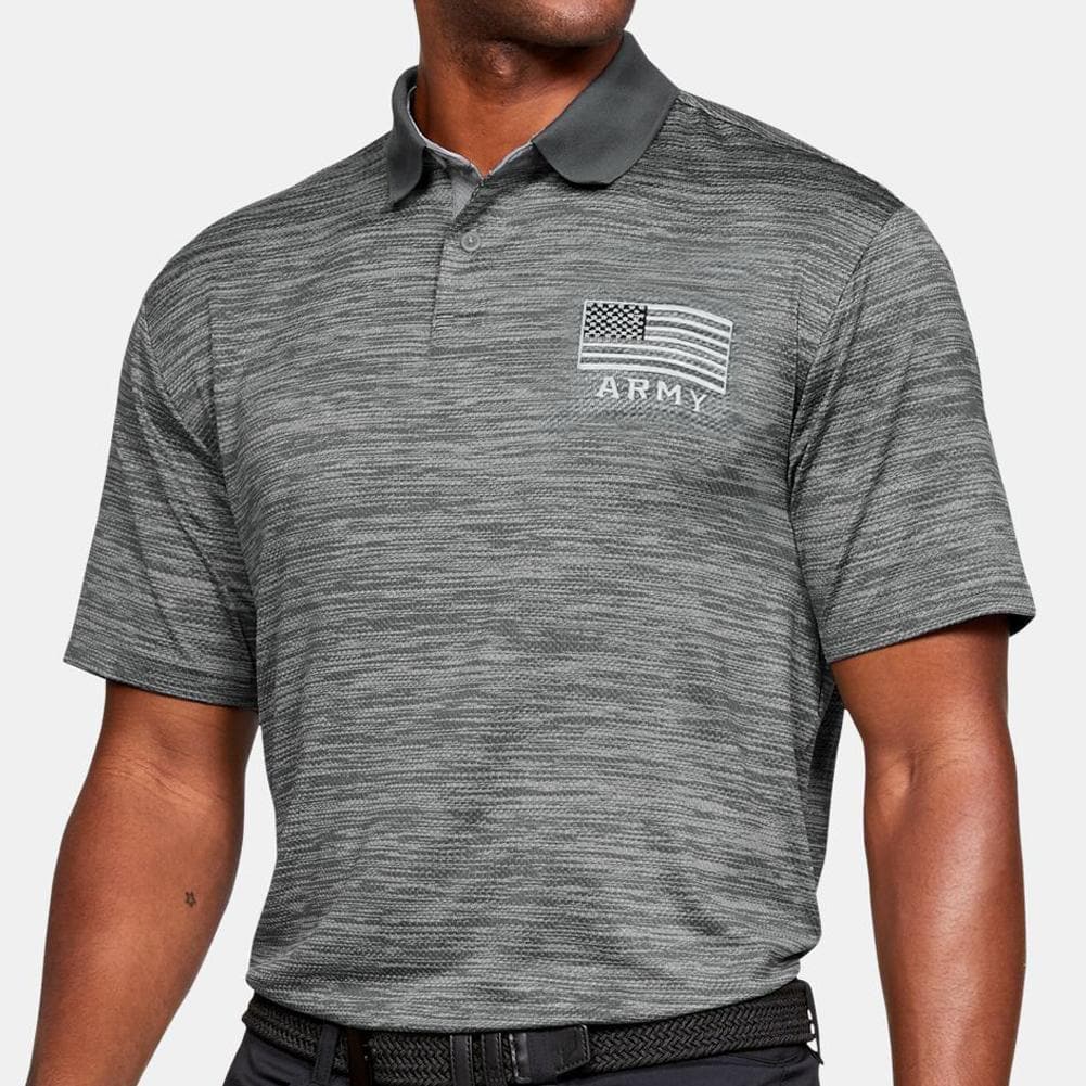 ARMY UNDER ARMOUR TONAL FLAG PERFORMANCE POLO (GREY) 2