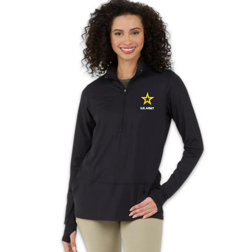 Army Ladies Flex Quarter Zip (Black)