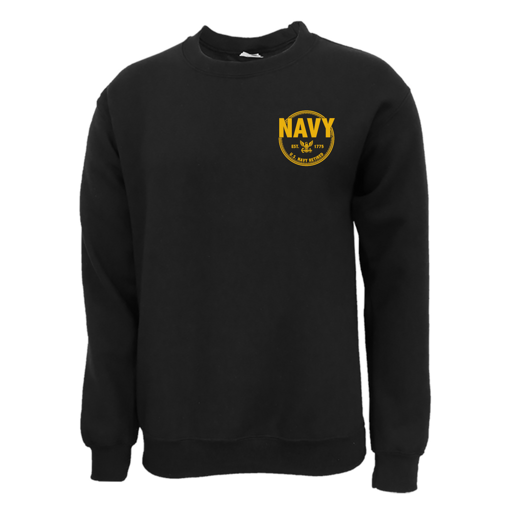 Navy Retired Left Chest Crewneck