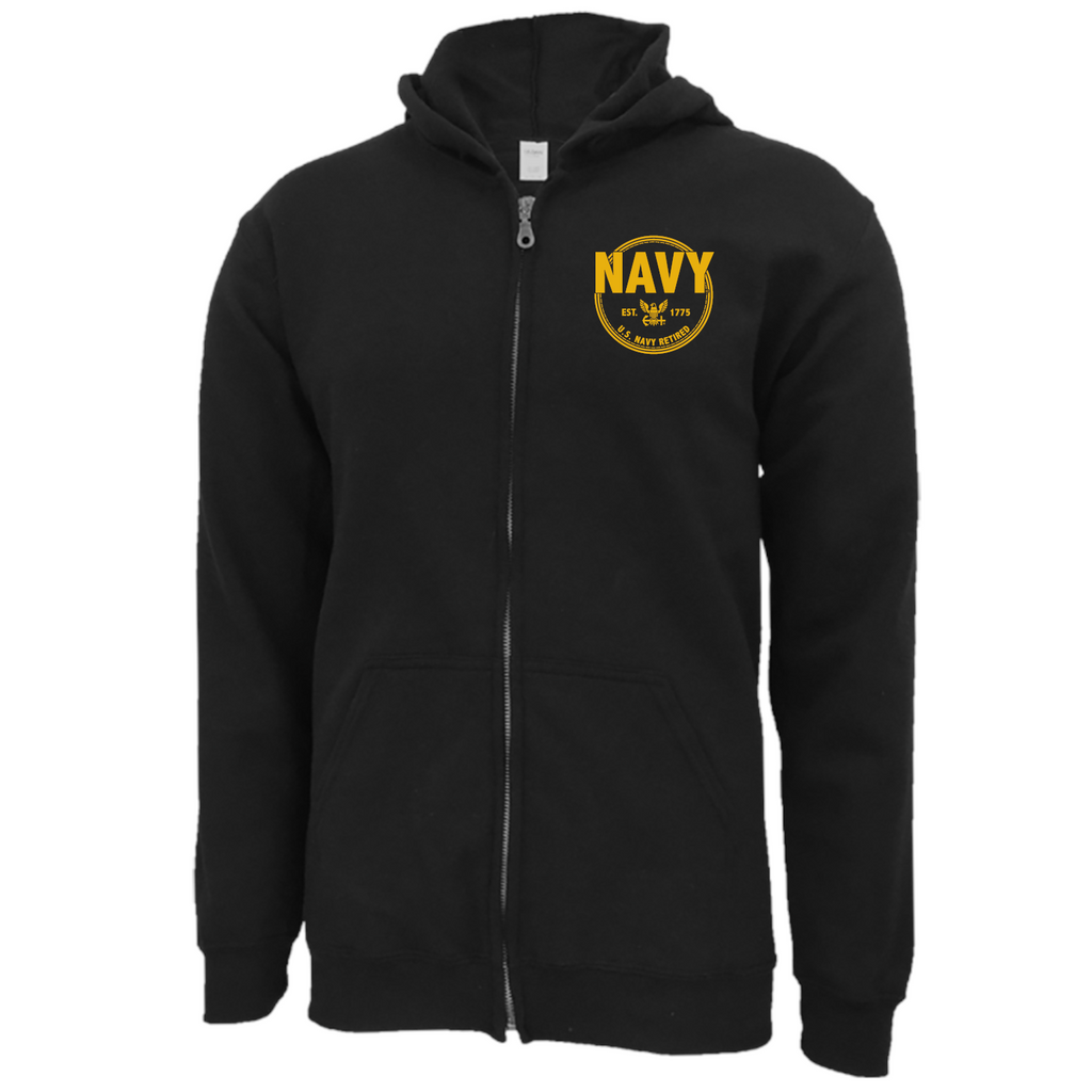 Navy Retired Left Chest Full Zip