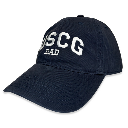 USCG Dad Relaxed Twill Hat (Navy/White)