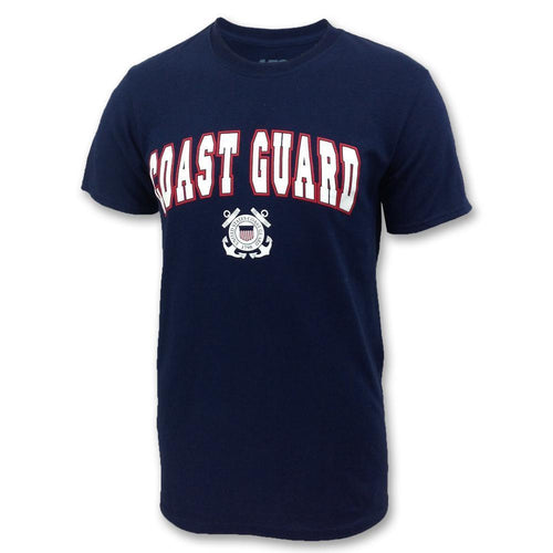 Coast Guard Arch Seal USA Made T-Shirt (Navy)