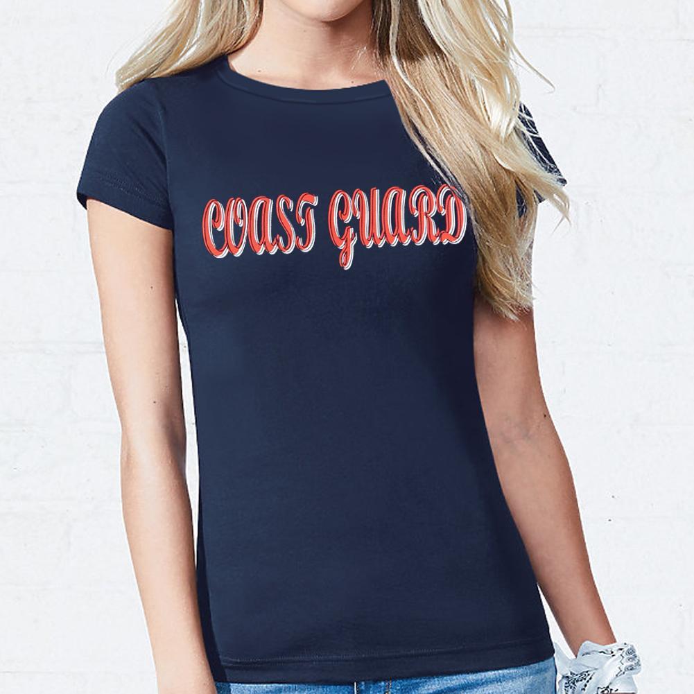 COAST GUARD LADIES 2C SCRIPT T-SHIRT (NAVY) 2