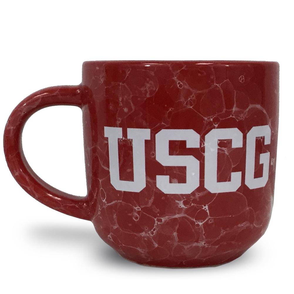 COAST GUARD MARBLED 17 OZ MUG (RED) 1