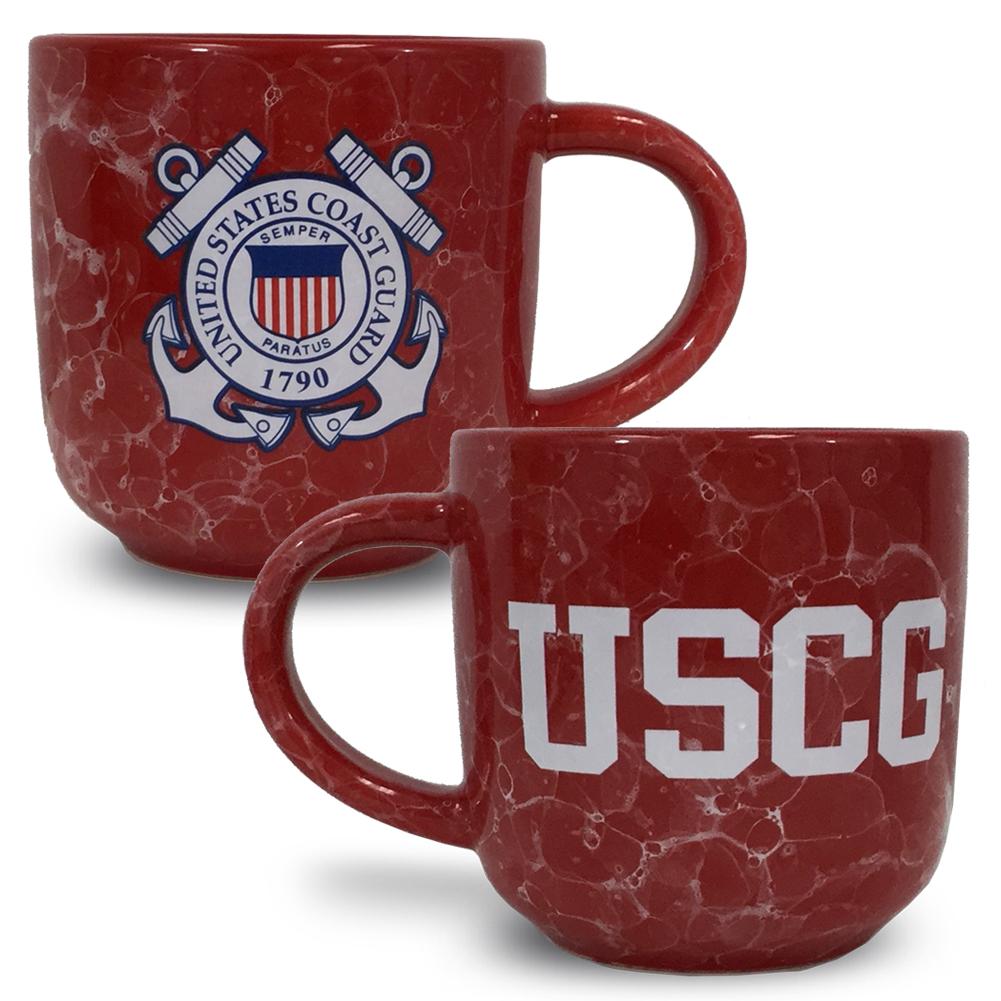 COAST GUARD MARBLED 17 OZ MUG (RED) 2