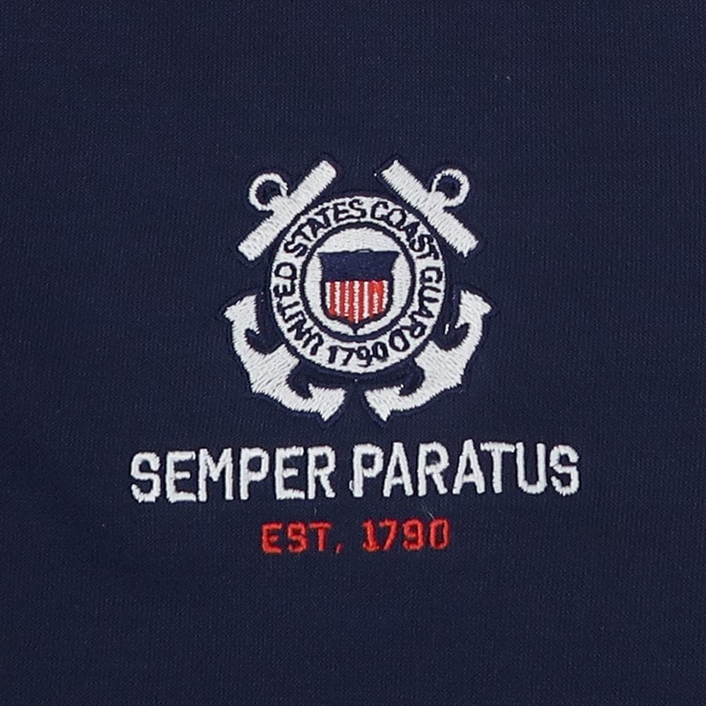 COAST GUARD MEN'S DOUBLE KNIT 1/4 SNAP (NAVY)