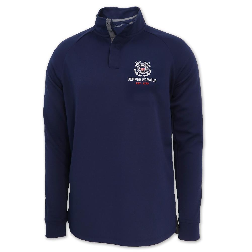 COAST GUARD MEN'S DOUBLE KNIT 1/4 SNAP (NAVY) 1