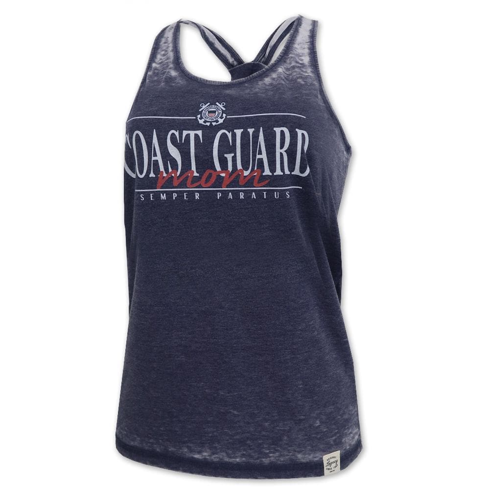 COAST GUARD MOM LADIES RACERBACK TANK (NAVY) 2