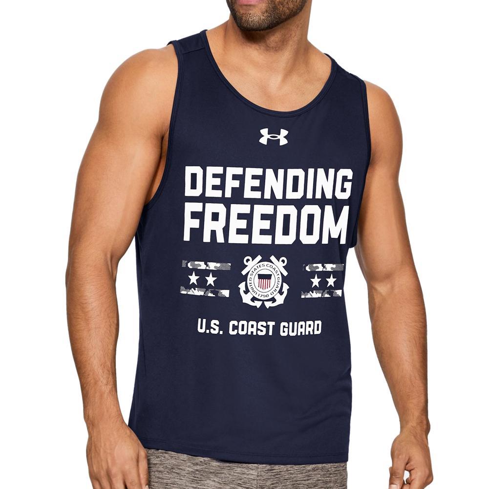 COAST GUARD UNDER ARMOUR DEFENDING FREEDOM TECH TANK (NAVY)