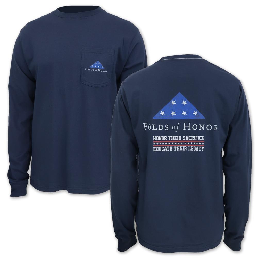 FOLDS OF HONOR FLAG LONG SLEEVE POCKET T-SHIRT (NAVY) 6