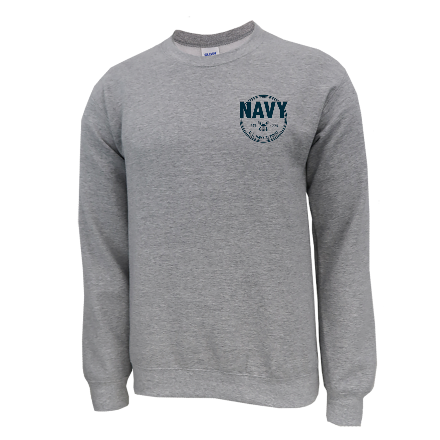 Navy Retired Left Chest Crewneck