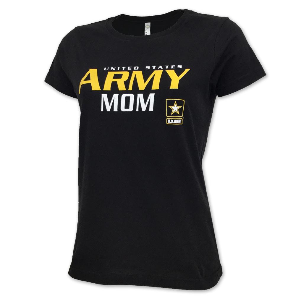 LADIES UNITED STATES ARMY MOM T-SHIRT (BLACK) 2