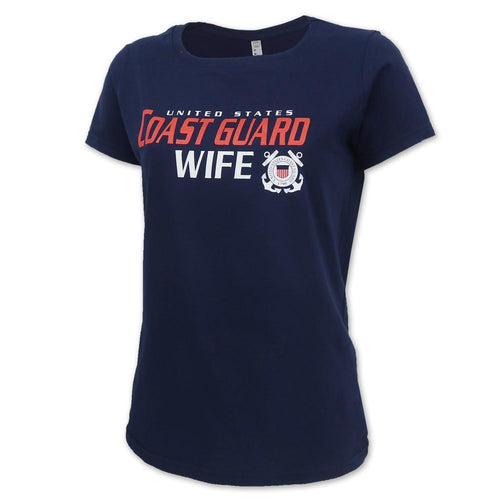 Ladies United States Coast Guard Wife T-Shirt (Navy)