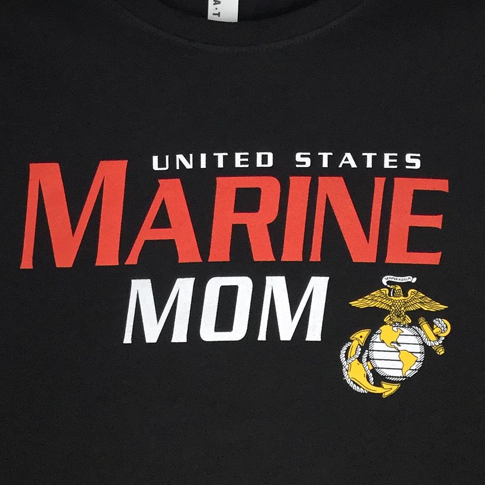 LADIES UNITED STATES MARINE MOM T-SHIRT (BLACK) 1