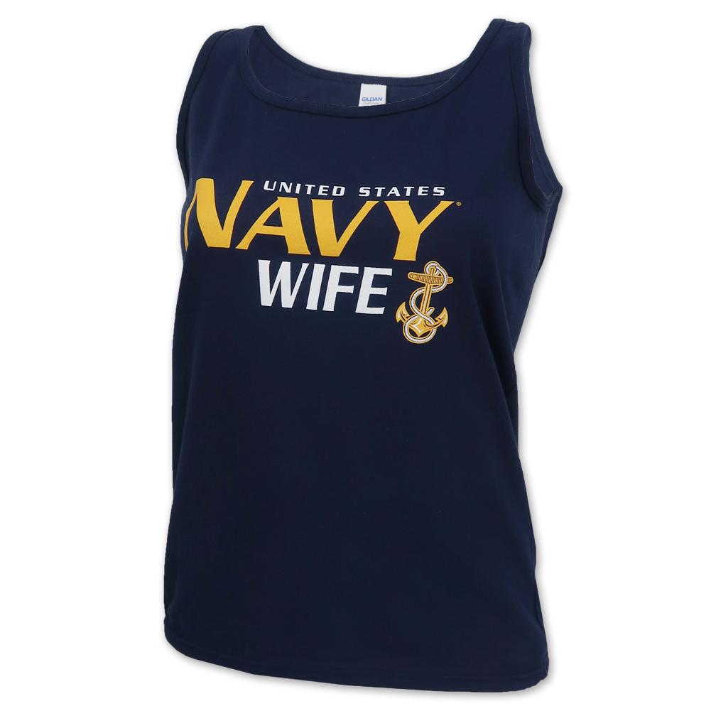 Ladies United States Navy Wife Tank (Navy)