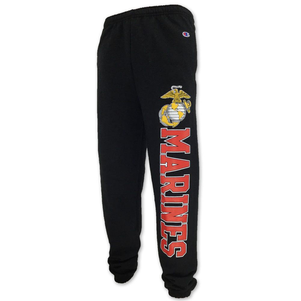 MARINES CHAMPION FLEECE BANDED SWEATPANTS (BLACK) 3