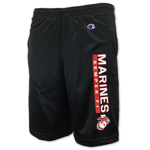 MARINES CHAMPION SEMPER FI MESH SHORT (BLACK) 2