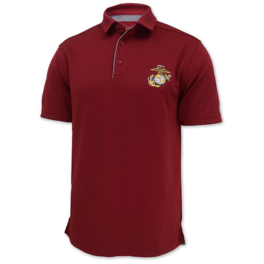 MARINES EGA UNDER ARMOUR TECH POLO (CARDINAL) 1