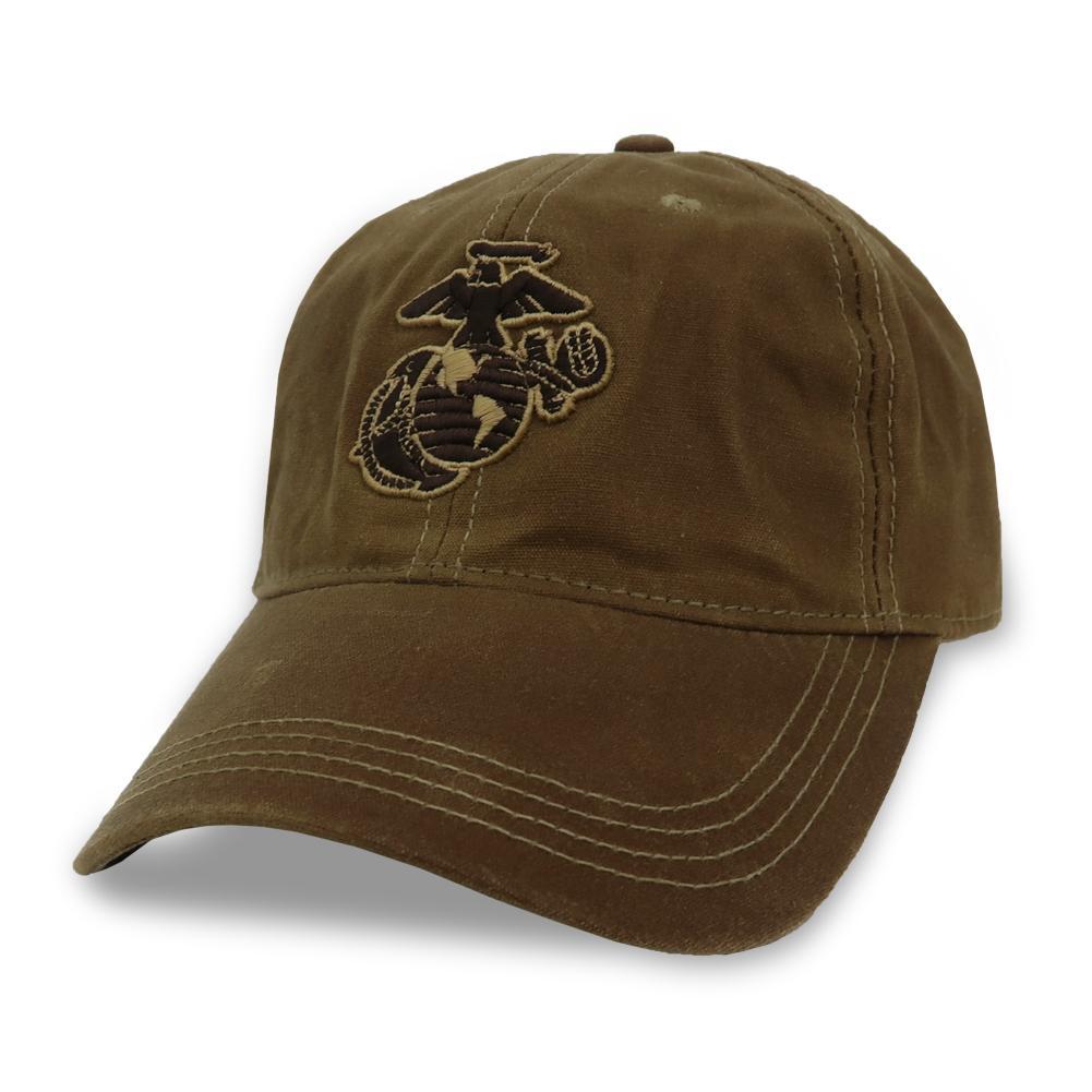 MARINES EGA WAXED COTTON HAT (TAN) 2