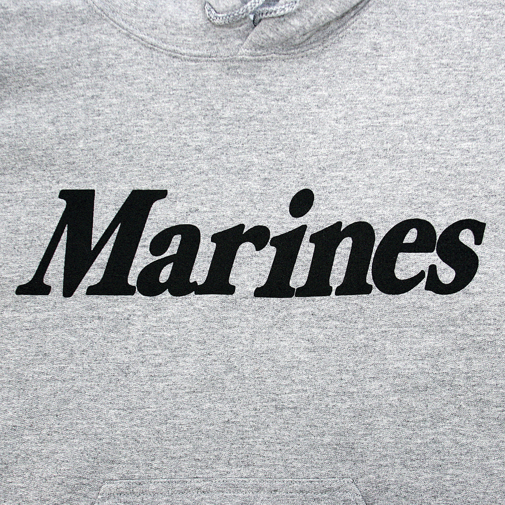 MARINES LOGO HOODED SWEATSHIRT (GREY) 1