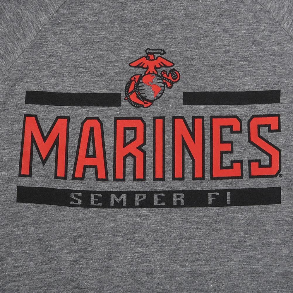 MARINES LADIES UNDER ARMOUR EGA LOGO TRI-BLEND T-SHIRT (GREY) 1