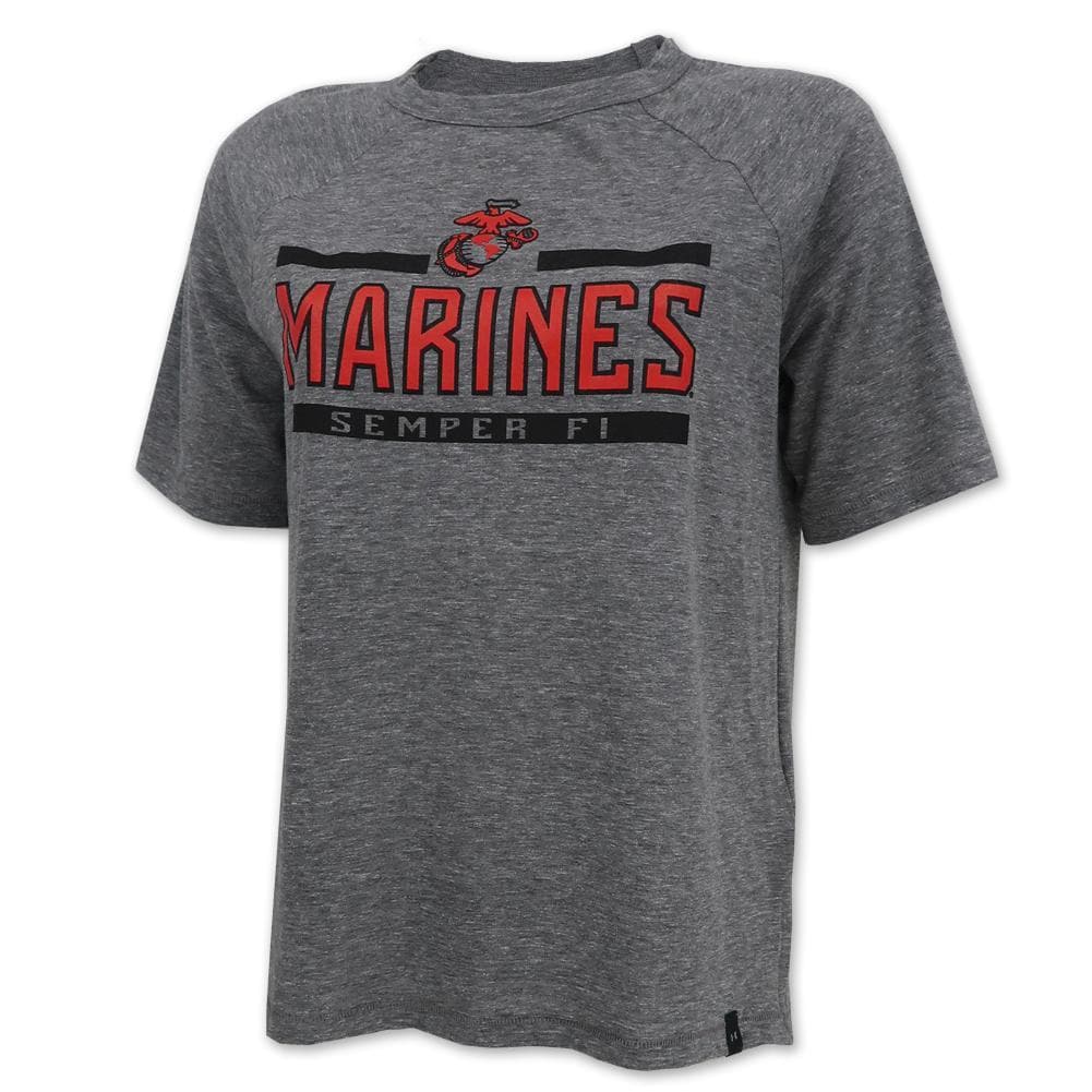 MARINES LADIES UNDER ARMOUR EGA LOGO TRI-BLEND T-SHIRT (GREY) 3