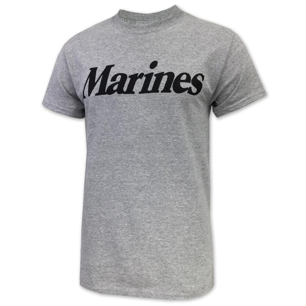 Marines Logo Core USA Made T-Shirt (Grey)