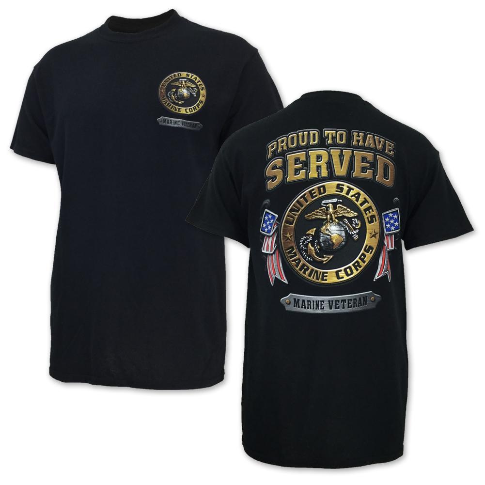 MARINES METAL EMBLEMS T-SHIRT (BLACK)