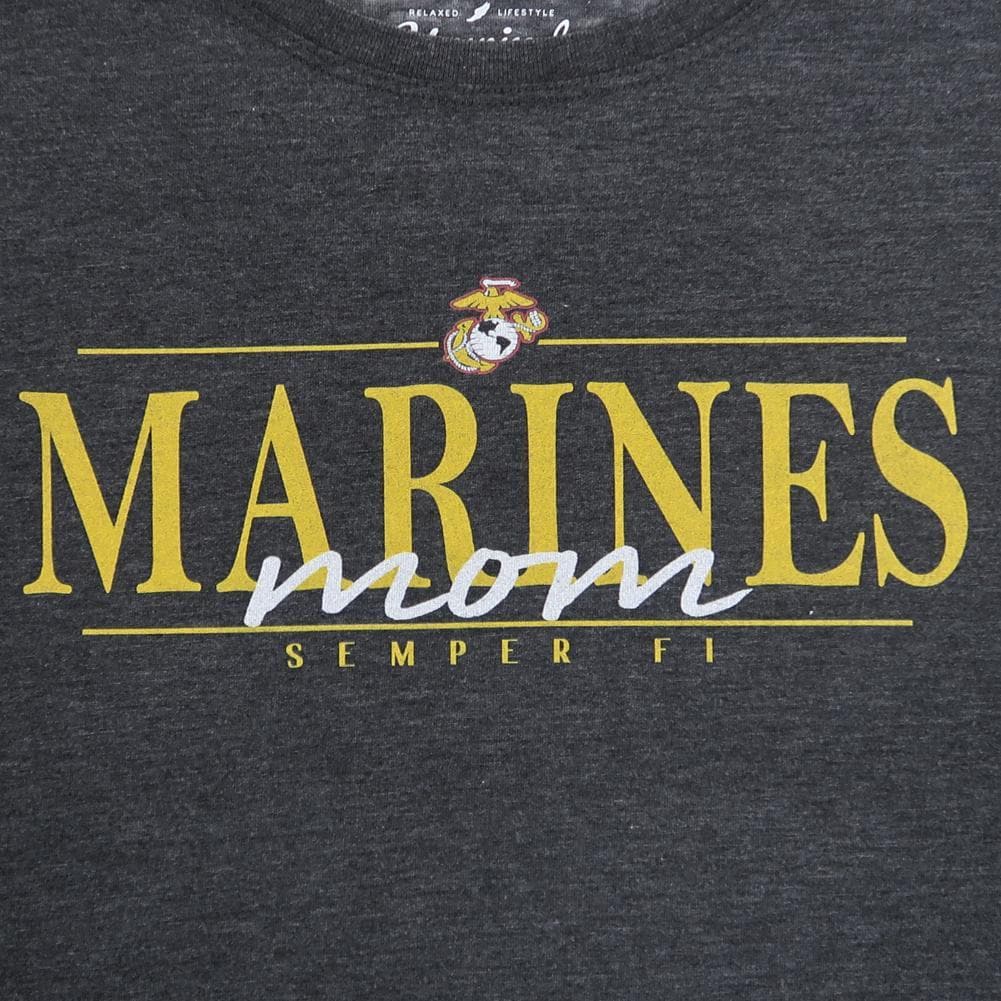 MARINES MOM LADIES 3/4 SLEEVE T-SHIRT (BLACK) 2