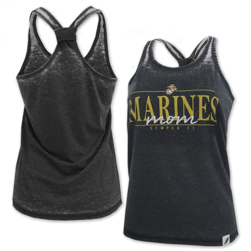 MARINES MOM LADIES RACERBACK TANK (BLACK) 2