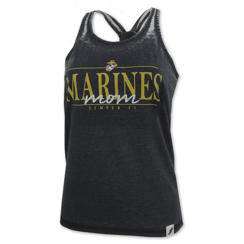 MARINES MOM LADIES RACERBACK TANK (BLACK) 1