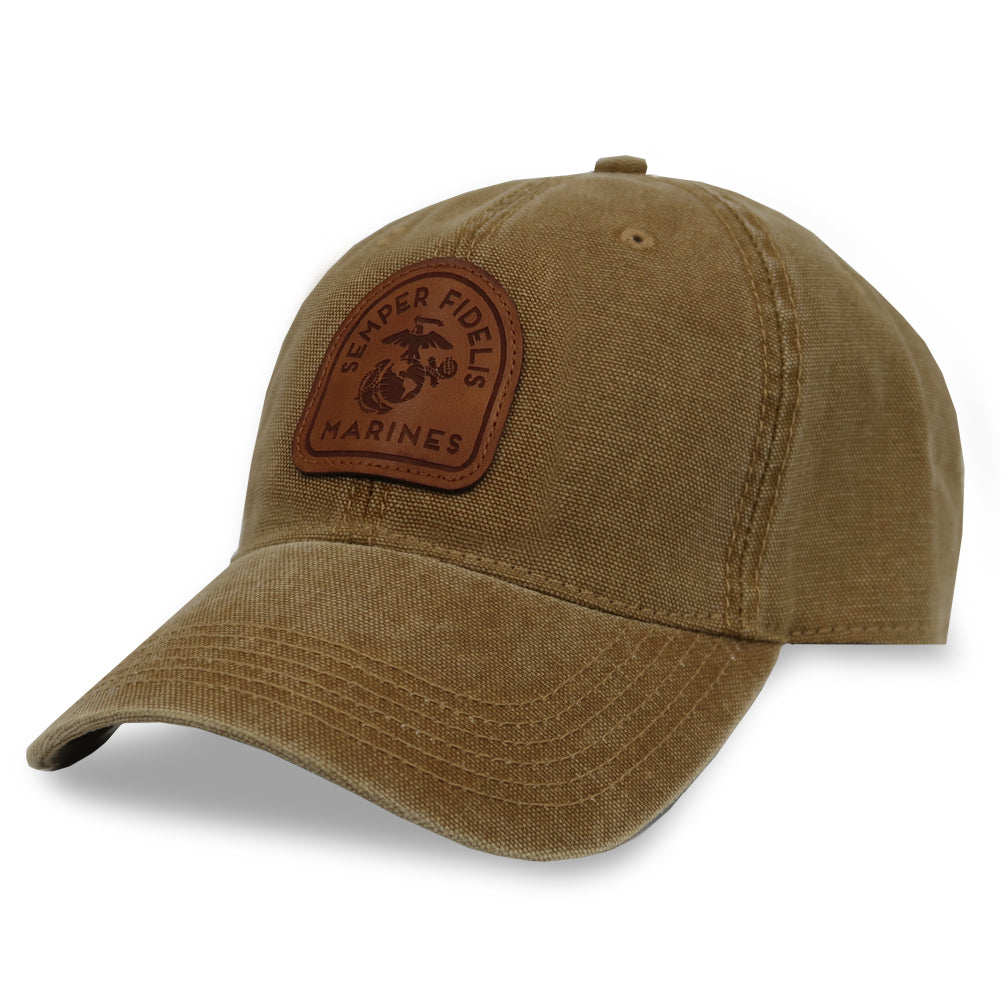 MARINES SEMPER FIDELIS DASHBOARD ADJUSTABLE HAT (CAMEL) 2