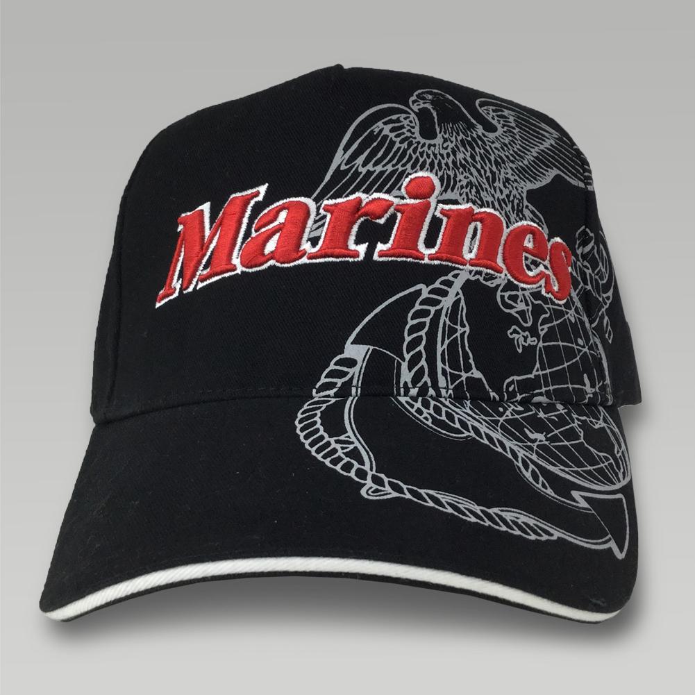 MARINES SIDE BILL HAT BLACK 3