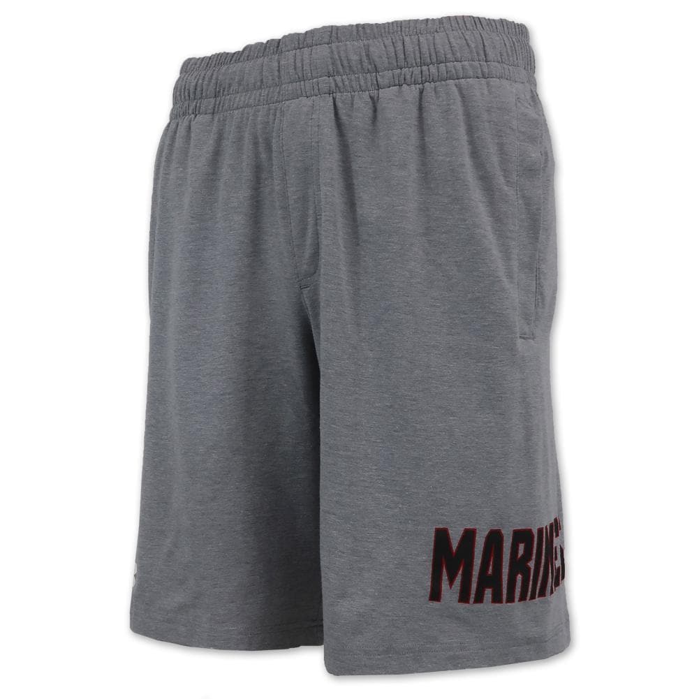 Marines Under Armour Cotton Jersey Shorts (Steel Heather)