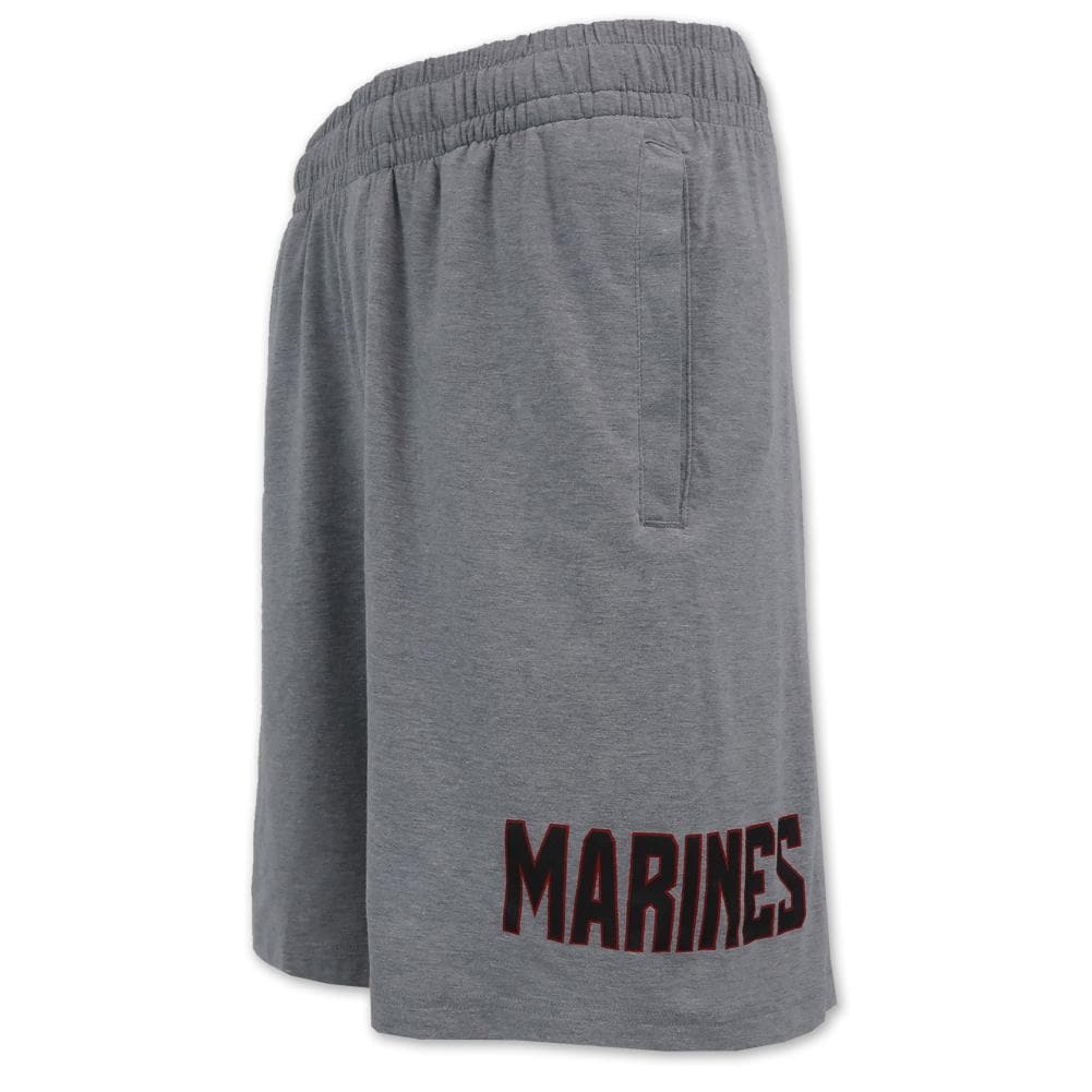 Marines Under Armour Cotton Jersey Shorts (Steel Heather)