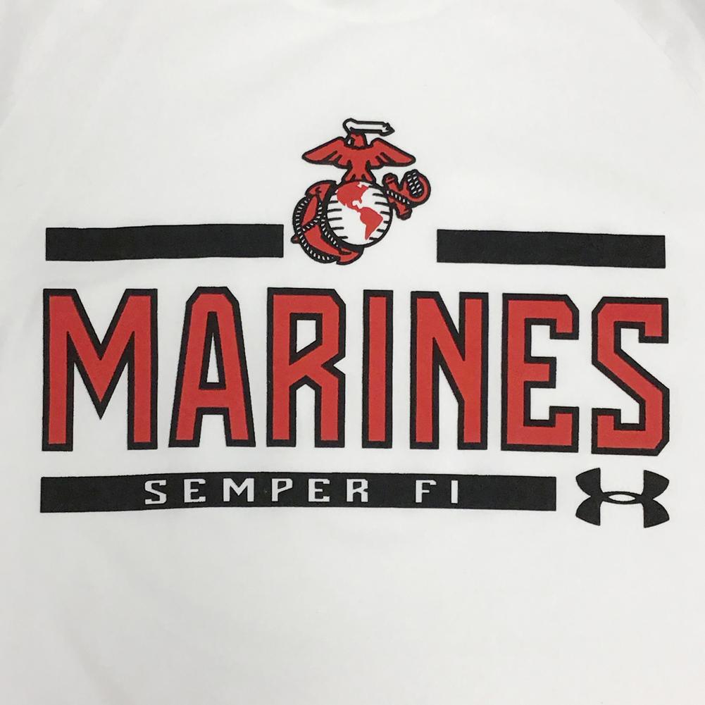 MARINES UNDER ARMOUR EGA LOGO TECH T-SHIRT (WHITE)