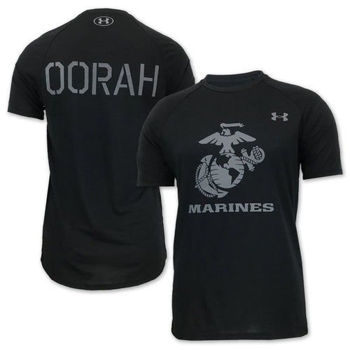 MARINES UNDER ARMOUR OORAH TECH T-SHIRT (BLACK) 3