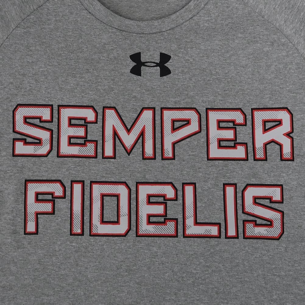 MARINES UNDER ARMOUR SEMPER FI LONG SLEEVE TECH T-SHIRT (GREY) 2