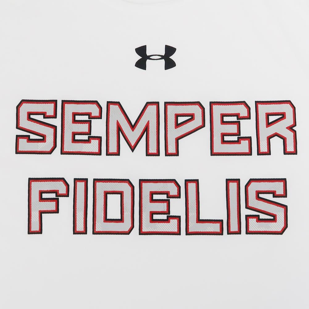 MARINES UNDER ARMOUR SEMPER FI LONG SLEEVE TECH T-SHIRT (WHITE) 2