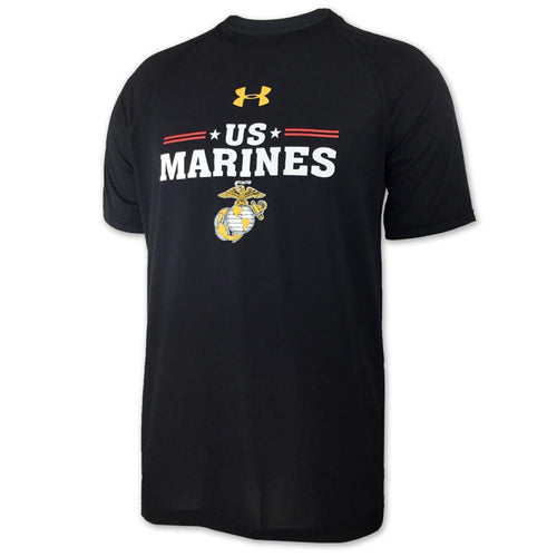 MARINES UNDER ARMOUR STARS TECH T-SHIRT (BLACK) 3